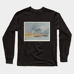 A Village with a Tower beside the Loire, Possibly Behuard, close to Angers, 1826-28 Long Sleeve T-Shirt